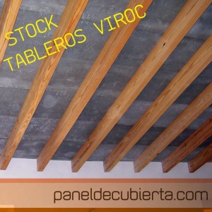 Cubierta de Viroc sobre estructura de madera. Oferta de paneles Viroc 2,40x0,55.