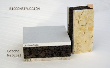 Panel de madera para bioconstrucción. Acabado decorativo placa de yeso laminada (cartón-yeso).
