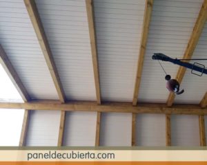 Interior techo blanco.
